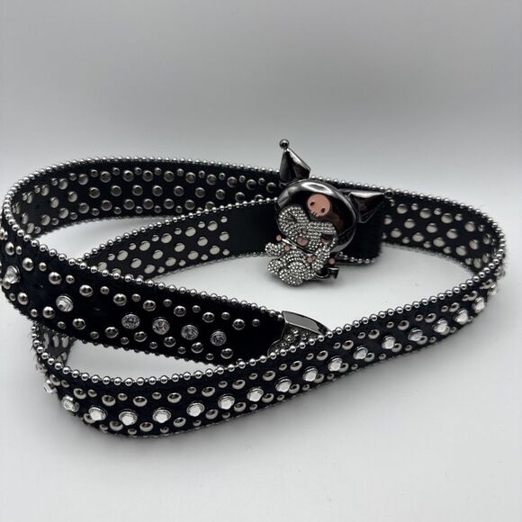 New Kuromi Belt Misanthrope Studios Black Rhinestone Studded Pony Hair Belt main image 9